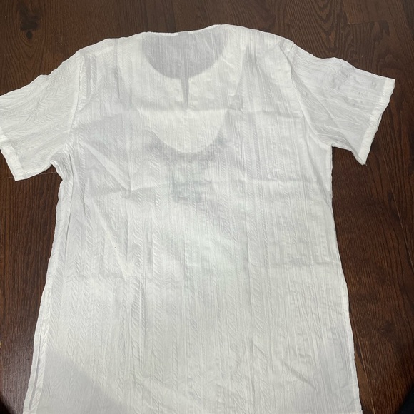 *Brand New* White T-Shirt Indian Cotton Kurta - Picture 3 of 7